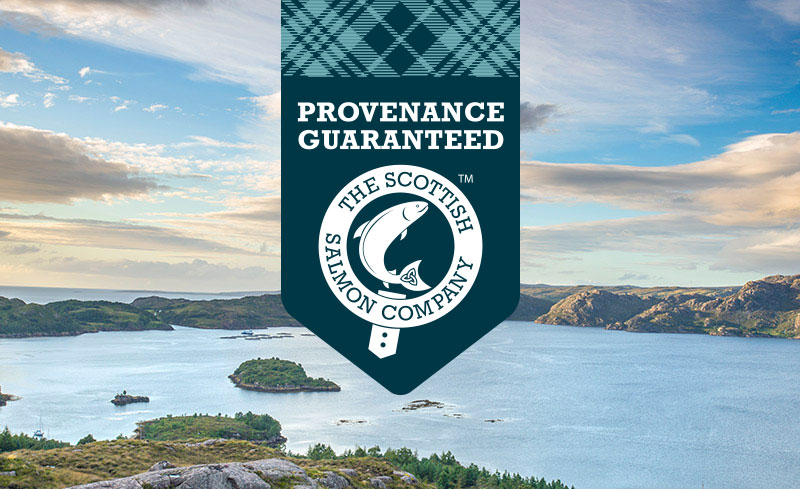 provenance guaranteed logo on top of scottish landscape